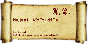 Majsai Mátyás névjegykártya