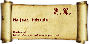 Majsai Mátyás névjegykártya