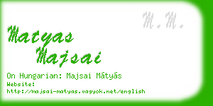 matyas majsai business card
