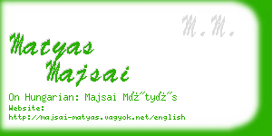 matyas majsai business card